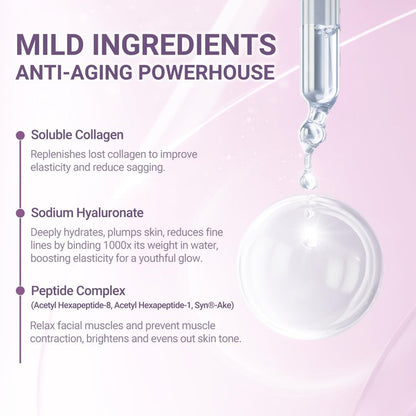 Collagen Facial Serum with Hyaluronic Acid, Lightweight Hydrating Face Serum, Helps Improve Skin Smoothness & Elastic Feel, Daily Skincare 1 fl oz