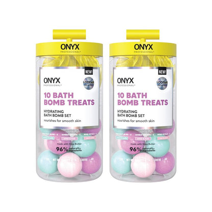Onyx Professional Hydrating Bath Bomb Gift Set, 2 Pack - Includes 20 Bath Bombs and 2 Loofahs, Nourishes for Smooth Skin, Made with Shea Butter