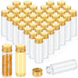 Didaey 100 Pcs Small Clear Vials Spice Mini Jars with Lids Mini Glass Bottles with Screw Aluminum Metal Caps Tiny Jars Sample Containers for Powder Cream Cosmetic Jewelry Wedding (15 ml,Gold Caps)