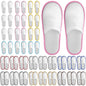 Twistover 30 Pairs Disposable House Slippers for Guests, Bulk House Slipper Color Non Slip Pack for Hotel, Spa, Wedding, Travel, Party, Shoeless Home, Adult Men and Women