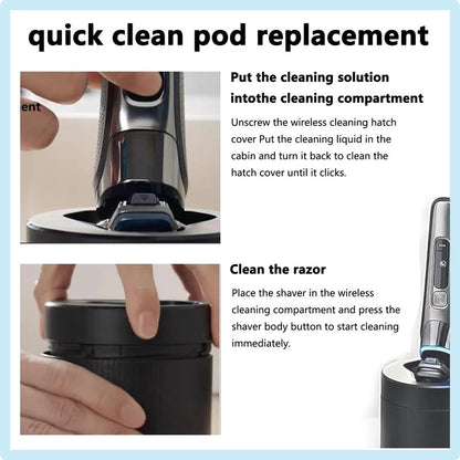 Replacement Quick Clean Pod Compatible with Philips Norelco Cleaning Pod,for Philips Norelco 2nd Generation Series 7000 and Series 9000 Series 5000 Angular polygon Shavers