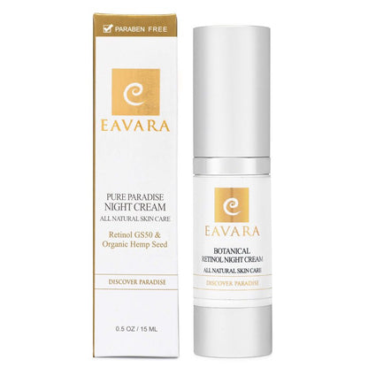 Eavara Organic Retinol Night Cream, Overnight Natural Face Moisturizer Cream with Hyaluronic Acid, Shea Butter, and Aloe Vera