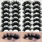 etokdos Mink Lashes Fluffy 20mm Long Dramatic Lashes Pack 25mm Big Lash Strips Volume Faux Mink Thick Eyelashes D Curl False Eyelashes Bulk