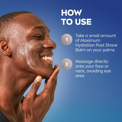 NIVEA MEN Maximum Hydration Post Shave Balm, With Provitamin B5 and Aloe Vera, Proves 3X Hydration Effect, 3.3 Fl Oz Bottle, Pack of 3