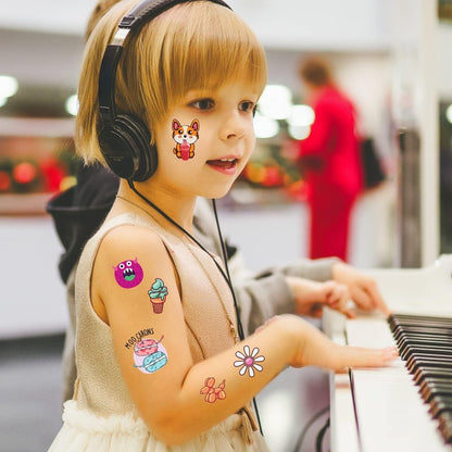 Aresvns Temporary Tattoo 340+ Designs,20 Sheets Cute Fake Tattoos, Waterproof, Non-toxic and Easy to Remove