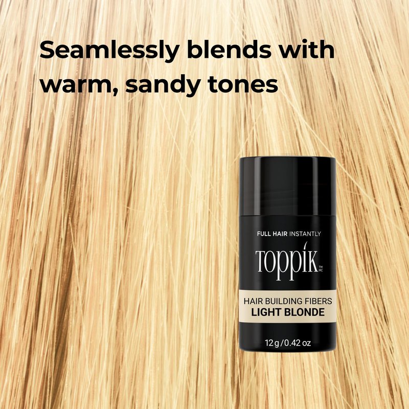 Toppik Hair Building Fibers, Light Blonde, 12g Fill In Fine or Thinning Hair, Instantly Thicker, Fuller Looking, 9 Shades for Men & Women, Keratin Protein Formula