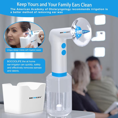 BOCOOLIFE Electric Ear Wax Removal Kit – Water Flushing Irrigation System Ears Flush Cleaner Powered with 4 Pressure Settings, Safe & Effective Ear Cleaning Kit, Includes 30 Tips, Basin