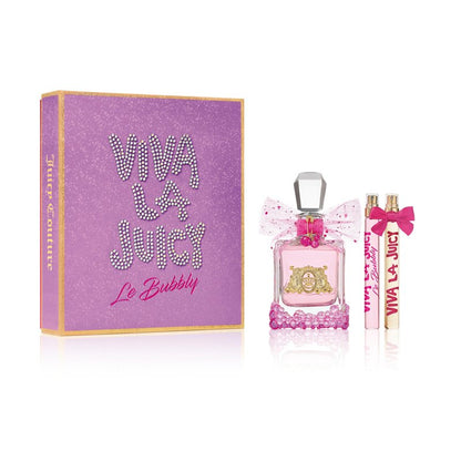 Juicy Couture Viva La Juicy Le Bubbly Eau de Parfum 3 Piece Fragrance Gift Set, Includes EDP Spray & Two Mini Women's Perfumes - Fruity & Sweet, Travel Size, 3.4 fl oz