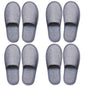 4 Pairs Disposable Slippers for Guests, Washable Cotton Spa Slippers with Non-Slip Sole - Breathable Open Toe House Slippers for Hotel, Travel, Wedding, Party - Indoor Guest Shoes for Women & Men (Grey)