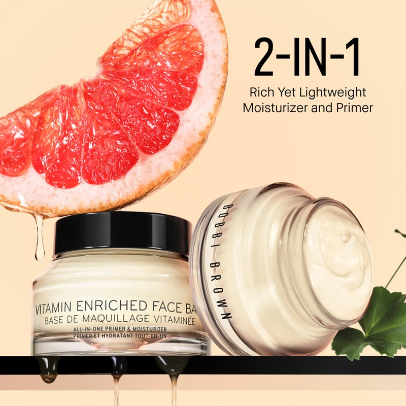 Bobbi Brown Vitamin Enriched Face Base | 2-in-1 Moisturizer & Hydrating Primer | Shea Butter, Hyaluronic Acid, & Vitamins, 0.5 Fl Oz