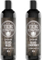 Viking Revolution Beard Shampoo and Conditioner Set - Top-tier Beard Care Kit with Argan & Jojoba Oils for Healthy Beard Growth, No Itching or Irritation, Rich Lather, Eucalyptus Scent (10 oz)