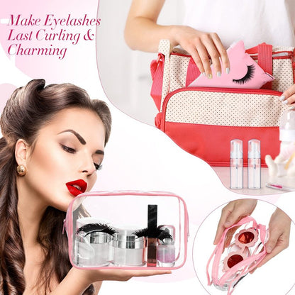 Remerry 40 Pcs Lash Shampoo Brushes Set Eyelash Aftercare Bag Disposable Mascara Tubes Foam Pump Bottle Extension Aftercare Instructions Card Eyelash Accessories for Women Mother (Clear Bag Style)