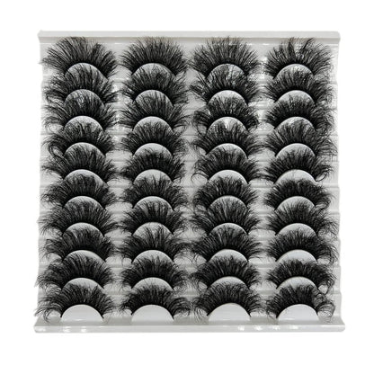 TIKILEY Mink Eyelashes Fluffy 20 MM 3D Thick Big Faux Mink Lashes Natural Look, Wholesale Cat Eye Dramatic Long 20MM Eye Lashes Pack