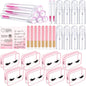 Remerry 40 Pcs Lash Shampoo Brushes Set Eyelash Aftercare Bag Disposable Mascara Tubes Foam Pump Bottle Extension Aftercare Instructions Card Eyelash Accessories for Women Mother (Clear Bag Style)