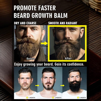 FEBOTE 2 Pack Biotin Beard Balm Set for Men – Natural & Sandalwood Butters – Non-Itchy, Moisturize, Strengthen & Shape Beards – Grooming Gift Set for Father's Day, Anniversaries, Christmas