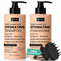 34 OZ Hydrating Shampoo & Conditioner Set for Dry, Damaged, Oily & Fine Hair | Strengthens Roots for Thicker, Stronger Hair, Nourishes Scalp, Reduces Breakage (Pack of 2)