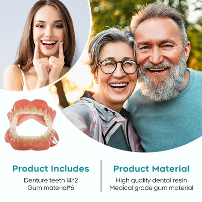 Do It Yourself Dentures Fake -Teeth Top and Bottom Temporary Teeth-DIY Denture Kit-Temporary Denture Kit for Women and Men-Tooth Replacement Kit-Create Your Perfect Smile at Home-20260108