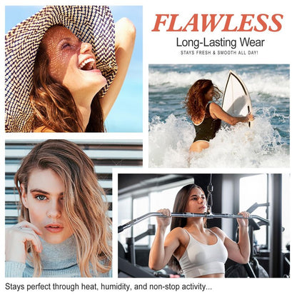 2PCS Flawless Colour Changing Warm Skin Tone Foundation, Naturally Blends Moisturizing foundation makeup, Long Lasting Waterproof Lightweight Liquid Foundation SPF 15 for Face Makeup