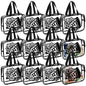 Kacctyen 12 Pcs Cheer Large Clear Toiletry Cosmetic Makeup Bag with Zipper and Handle Cheer Snack Bag Bulk for Team 12 x 9 x 4 Gift Bags Tote Pouch Cheerleading Teammates Party Supplies (Black)