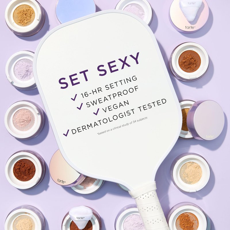 tarte creaseless setting powder – Loose Face Powder, Lightweight Oil-Absorbing Formula for Longwear Finish, Vegan & Cruelty-Free, travel size, lavender