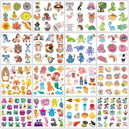 Aresvns Temporary Tattoo 340+ Designs,20 Sheets Cute Fake Tattoos, Waterproof, Non-toxic and Easy to Remove