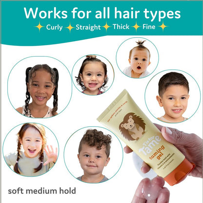 T is for Tame - Hair Taming Gel for Toddlers, Babies, and Kids - Vegan & Natural Styling Hair Gel, Anti-Frizz, Non-Sticky for Girls & Boys, Vitamin E Infused - 3.38 fl oz (2 Pack) - Made in the USA