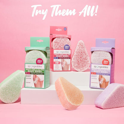 Spongables Pedi Scrub Foot Exfoliating 5+ Wash Travel Sponge, Lavender, 6 Count