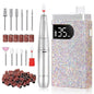 CHRISTINE SHELLY Rechargeable 35000RPM Nail Drill Sparkling Portable Professional Electric Nail File with 12 Drill Bit for Acrylic/Gel Nails Professional Nail Tools for Manicure Pedicure, Glitter