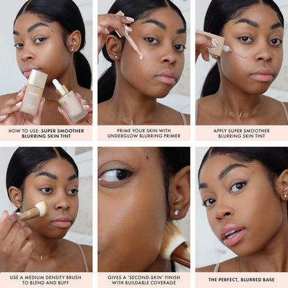 ICONIC LONDON Super Smoother Blurring Skin Tint | Light to Medium Coverage, Hydrating, Ultra-Lightweight Tinted Moisturizer, Cruelty-Free, Vegan Makeup (Warm Medium) 1.01 Fl oz