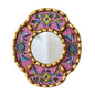 DecorContreras Peruvian Mirror Wall - Handmade Reverse Painted Glass Art - Elegant Miniature Oval Mirror for Gallery Wall - Unique 6" x 5.1" (Pink)