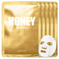 LAPCOS K Beauty Honey Sheet Mask - Nourishing & Hydrating Face Masks with Hyaluronic Acid to Hydrate and Tighten Dry Skin - Highly Breathable Lyocell Sheet Korean Skin Care Beauty Favorite (Pack of 5)