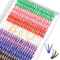 Lash Clusters Colored DIY Eyelash Extensions 280 Clusters Lashes 40D-D-13mm LASH 7 Color Mix Volume Eyelash Clusters Wispy Individual Lashes Cluster DIY at Home(7MIX,40D-D-13mm)