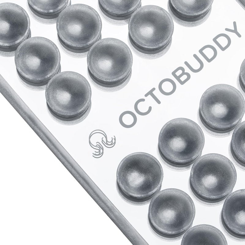 OCTOBUDDY Mirror – Amazon-Exclusive Suction Cup Phone Mount with Built-in Mirror – Silver Swirl Hands-Free Grip for Videos & Selfies (2.6″ x 3.9″)