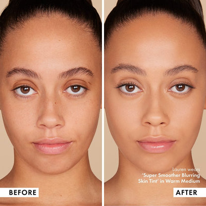 ICONIC LONDON Super Smoother Blurring Skin Tint | Light to Medium Coverage, Hydrating, Ultra-Lightweight Tinted Moisturizer, Cruelty-Free, Vegan Makeup (Warm Medium) 1.01 Fl oz